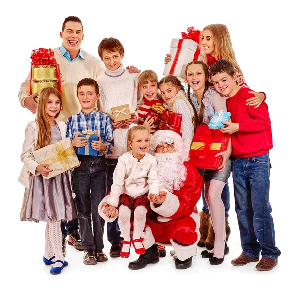 Gruppe von Kindern mit Weihnachtsmann. — Stockfoto