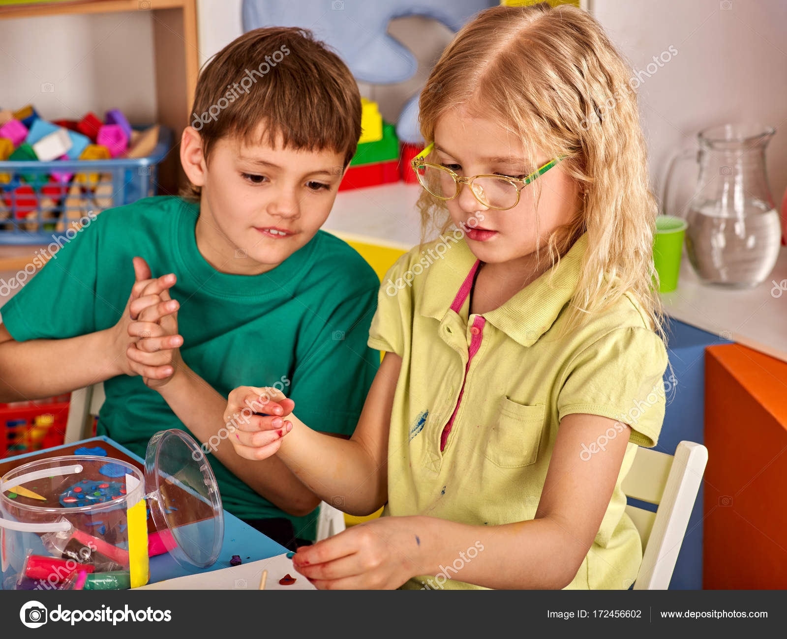 Plasticine Modeling Clay In Children Class In School