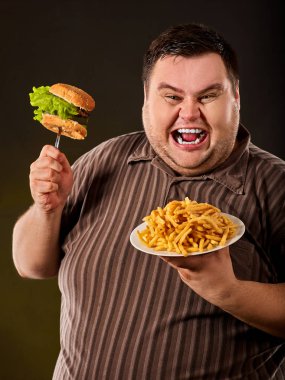 Diyet failurfat man yemek lokanta hamberger.
