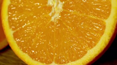 Lemon cut in half. Camera moves from bottom up.