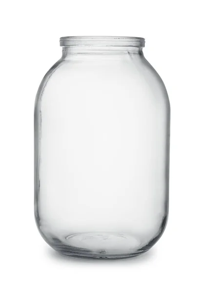 Large empty glass canning jar — 스톡 사진