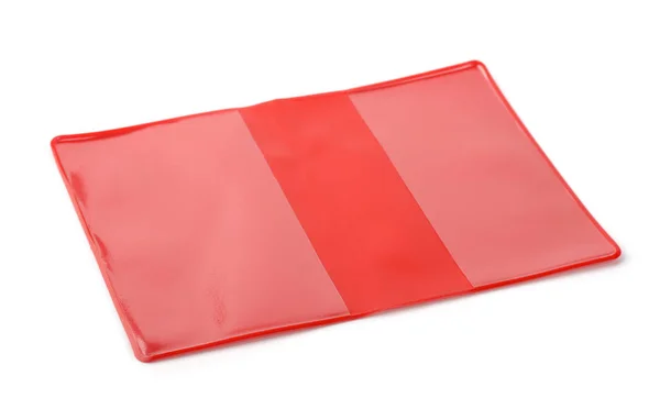 Skyddsöverdrag till röd PVC-bok — Stockfoto