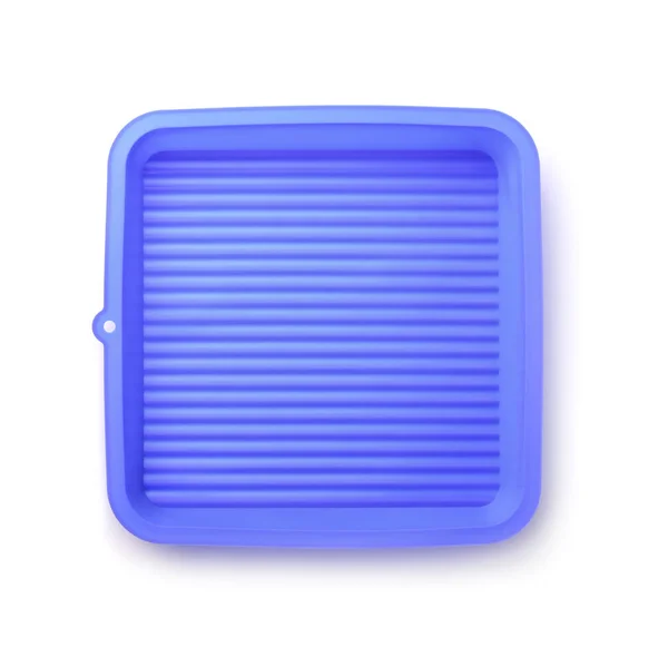 Bovenaanzicht van blauwe siliconen pan — Stockfoto
