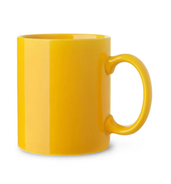 Taza de café amarillo en blanco — Foto de Stock