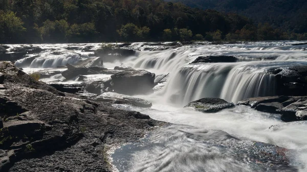 Pískovcové vodopády na New River Summers County West Virginia — Stock fotografie
