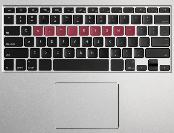 Letras de teclado soletrando Alt Right — Fotografia de Stock