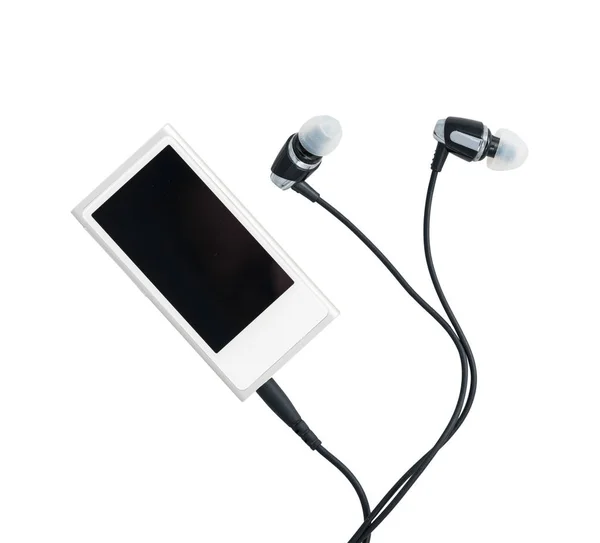작은 MP3 음악 플레이어와 이어폰 — 스톡 사진