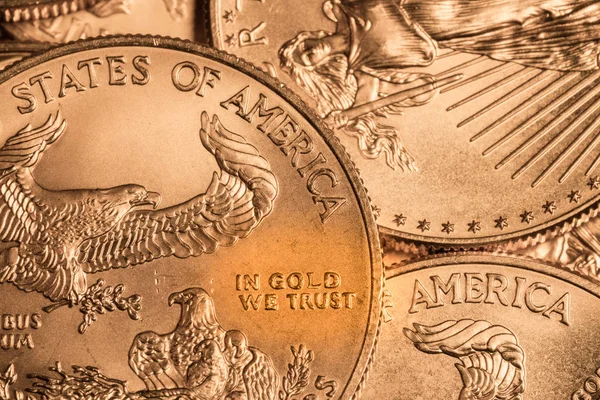 Coin with inscription in GOLD we trust — Stock Photo, Image