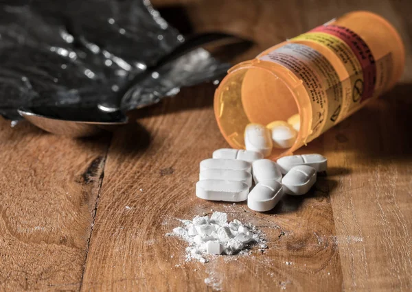 Macro de comprimidos opioides de oxicodona — Fotografia de Stock