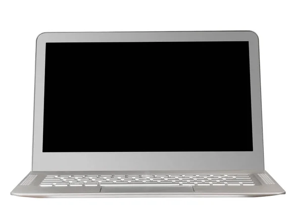 Moderner Laptop aus grauem Metall isoliert — Stockfoto
