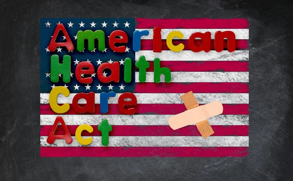 American Health Care Act illustration with US flag — Stock Photo, Image