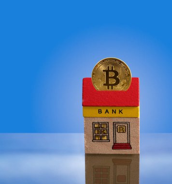 Oyuncak bitcoin varlıkları ile bina banka