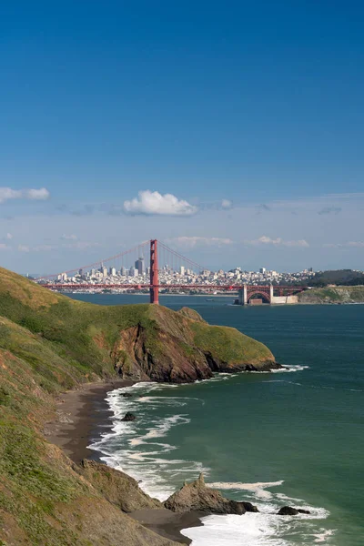 Cabeceras de Marín, Puente Golden Gate y San Francisco — Foto de Stock