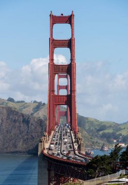 Marin Headlands and Golden Gate Bridge from state park clipart