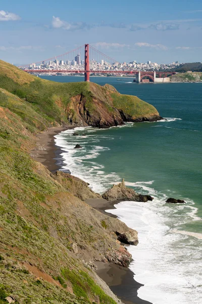 Cabeceras de Marín, Puente Golden Gate y San Francisco — Foto de Stock