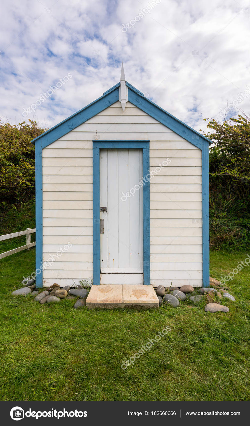 Colorful Beach Side Huts On Devon Coast Of England Stock Photo