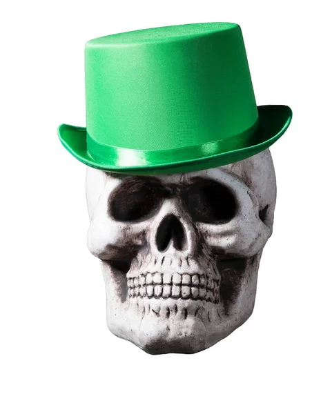 Calavera aislada con sombrero verde — Foto de Stock