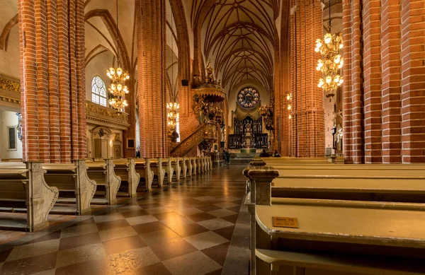 Interiér katedrála Storkyrkan ve Stockholmu — Stock fotografie