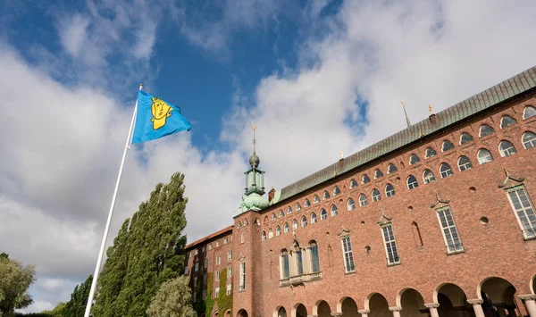 Τούβλο χτισμένο Δημαρχείο στη Στοκχόλμη Σουηδία — Φωτογραφία Αρχείου