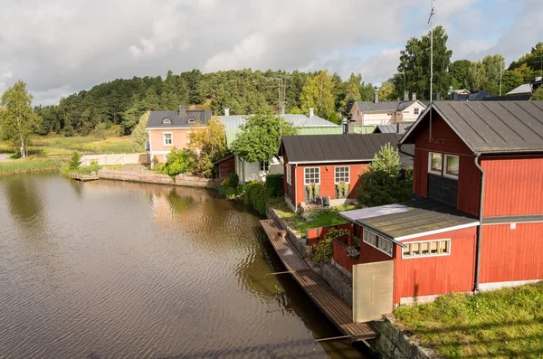 Porvoo, Finlandiya eski ahşap evler — Stok fotoğraf