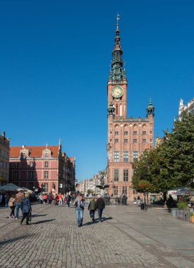 Gdansk, Polonya için uzun Lane'de turist