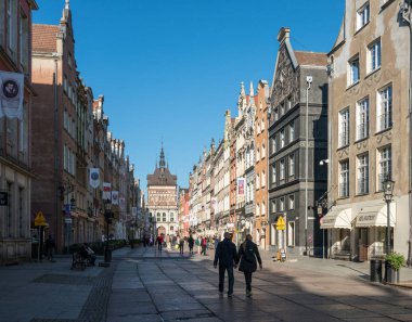 Gdansk, Polonya için uzun Lane'de turist
