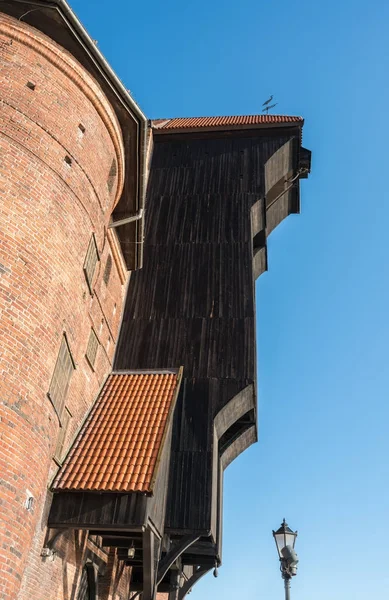 Gdaňsk vyrvalo jeřáb ve starém městě Polsko — Stock fotografie