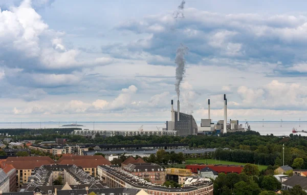 Panorama de Copenhague incluyendo central eléctrica — Foto de Stock