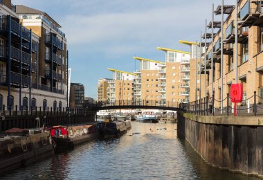 Limehouse Havzası Marina Londra manzarası