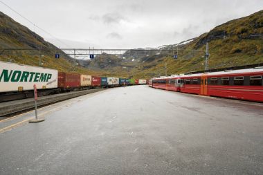 Norveç'te Myrdal istasyonu platformu