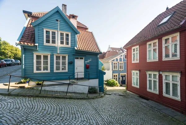 Macskaköves street, Bergen, Norvégia — Stock Fotó