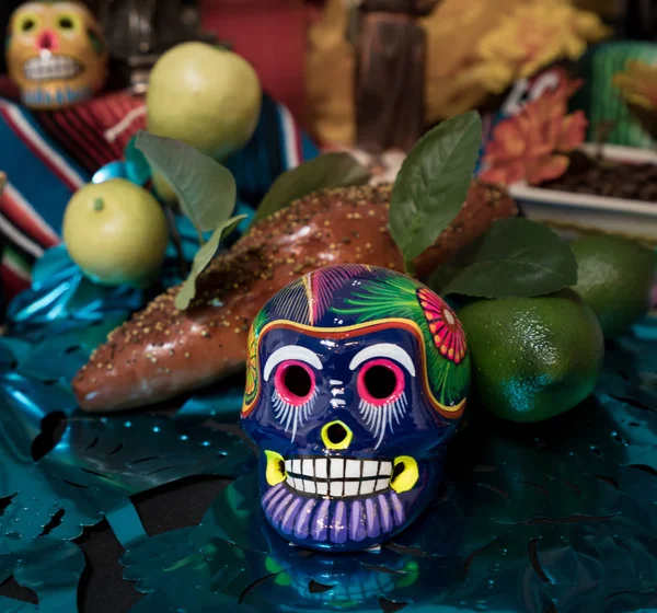 Painted skull to celebrate Day of the Dead festival — Stock Photo, Image