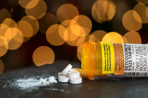 Makro med oxikodon opioid tabletter — Stockfoto