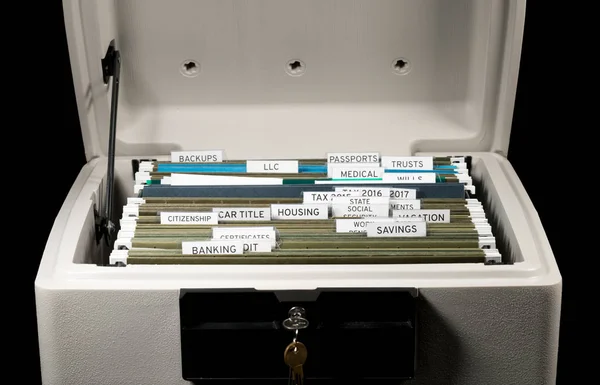 Home filing system for taxes organized in folders — Stock Photo, Image