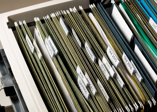 Home filing system for Social Security organized in folders — Stock Photo, Image