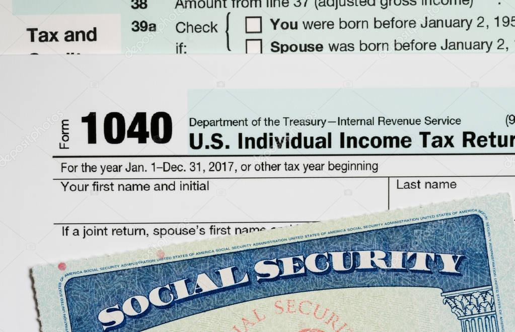 USA Social Security Card on calculations of tax for retirement