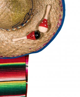 Cinco de Mayo Festivali arka plan üzerinde beyaz