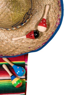 Cinco de Mayo Festivali arka plan üzerinde beyaz