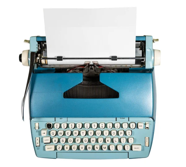 Old electric typewriter on white background — Stock Photo, Image