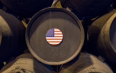 Ahşap Şarap fıçıları sherry yaşlanma için Amerikan bayrağı