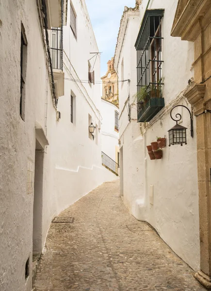 Straße in arcos de la frontera bei cadiz spanien — Stockfoto