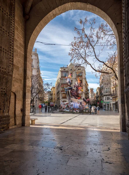 City Gate torens in de oude stad van Valencia Spanje — Stockfoto