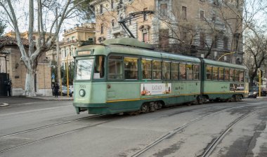 Hayvanat Bahçesi veya Bioparco yakın Roma'da eski tramvay