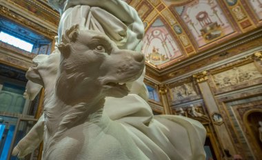 Rape of Proserpina sculpture in the Galleria Borghese clipart