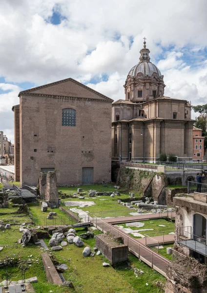 Kilise St Luca ve Roma'daki St Martina — Stok fotoğraf