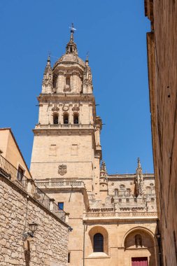 Salamanca 'daki eski Katedral' in süslü çan kulesi