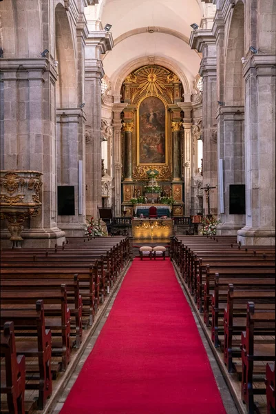 Interiér katedrály Se ve městě Lamego v severním Portugalsku — Stock fotografie