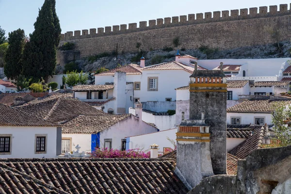 Вид на крышу старого города Обидуш в центральной Португалии — стоковое фото