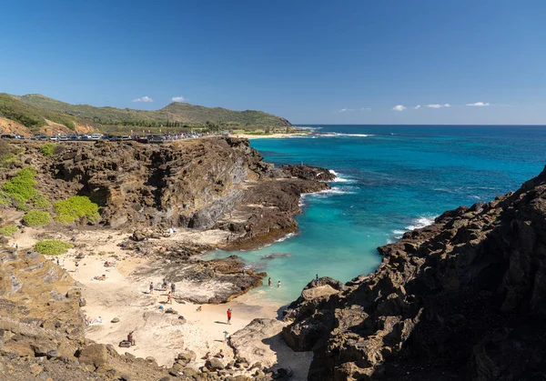 Halona Beach Cove ficou famosa em From Here to Eternity filme em Oahu — Fotografia de Stock
