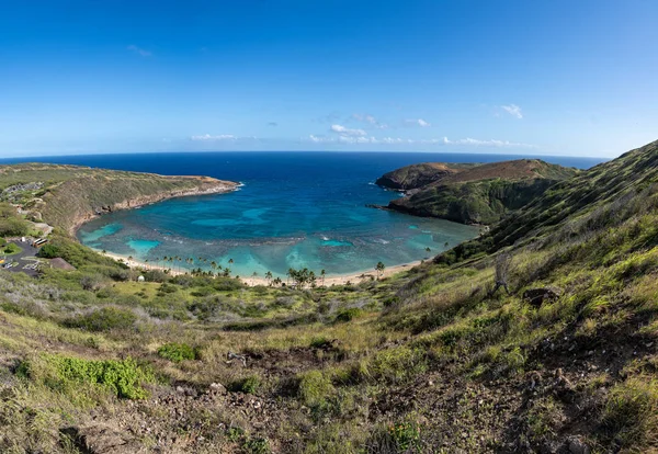 Panoramic view of Hanauma Bay nature preserve on Oahu, Hawaii — Stockfoto